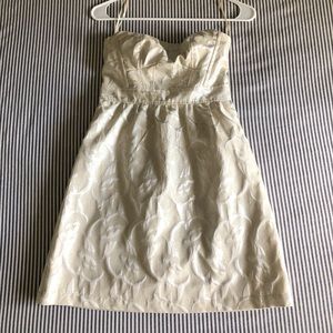 Gold/Silver Metallic Strapless Party Dress